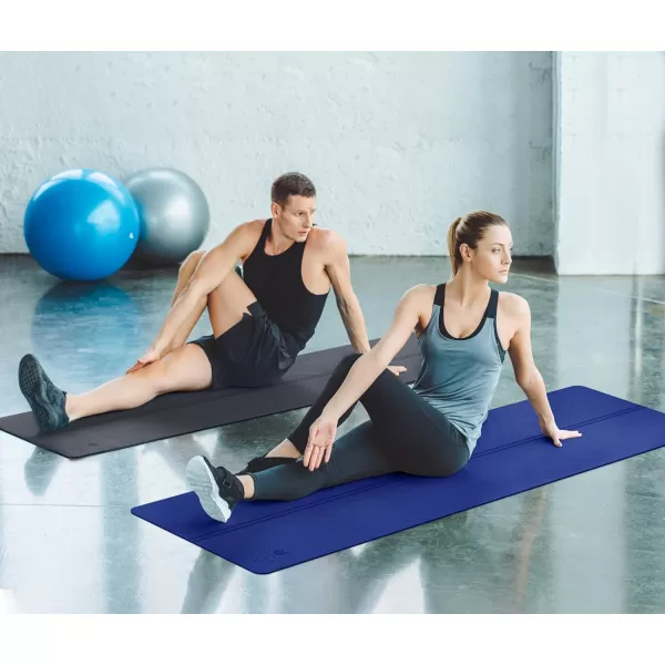 IUGA Eco Friendly Yoga Mat with Alignment Lines, Free Carry Strap, Non Slip TPE Yoga Mat for All Types of Yoga, Extra Large Exercise and Fitness Mat Size 72”X26”X1/4"