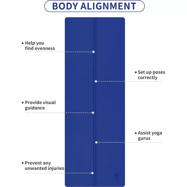 IUGA Eco Friendly Yoga Mat with Alignment Lines, Free Carry Strap, Non Slip TPE Yoga Mat for All Types of Yoga, Extra Large Exercise and Fitness Mat Size 72”X26”X1/4"