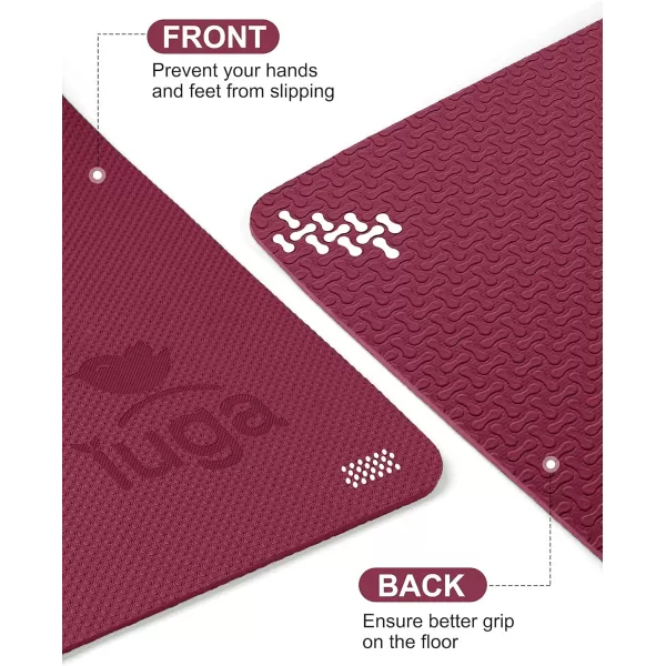 IUGA Eco Friendly Yoga Mat with Alignment Lines, Free Carry Strap, Non Slip TPE Yoga Mat for All Types of Yoga, Extra Large Exercise and Fitness Mat Size 72”X26”X1/4"
