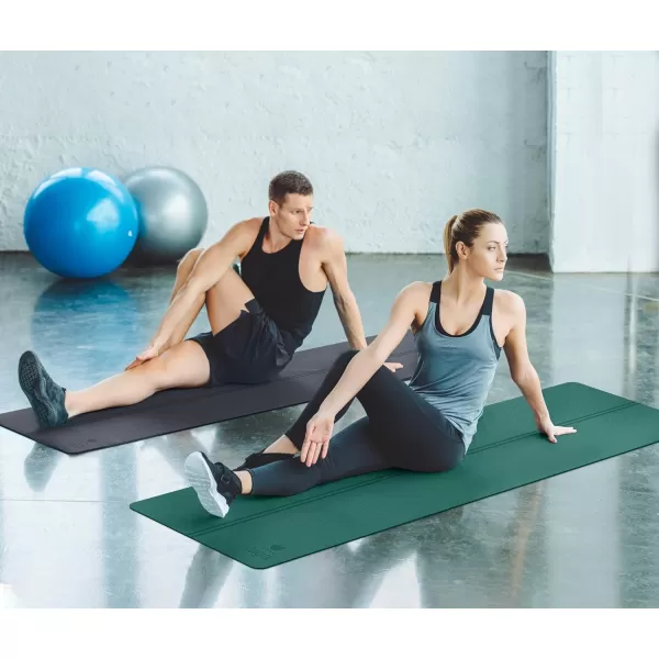 IUGA Eco Friendly Yoga Mat with Alignment Lines, Free Carry Strap, Non Slip TPE Yoga Mat for All Types of Yoga, Extra Large Exercise and Fitness Mat Size 72”X26”X1/4"
