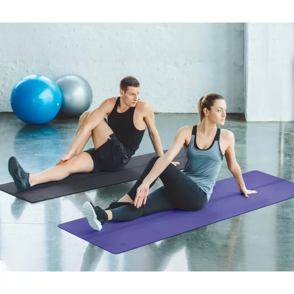 IUGA Eco Friendly Yoga Mat with Alignment Lines, Free Carry Strap, Non Slip TPE Yoga Mat for All Types of Yoga, Extra Large Exercise and Fitness Mat Size 72”X26”X1/4"
