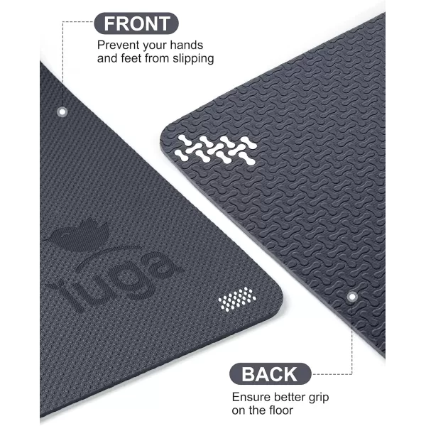 IUGA Eco Friendly Yoga Mat with Alignment Lines, Free Carry Strap, Non Slip TPE Yoga Mat for All Types of Yoga, Extra Large Exercise and Fitness Mat Size 72”X26”X1/4"