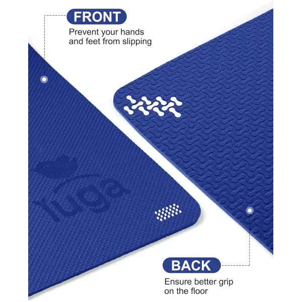 IUGA Eco Friendly Yoga Mat with Alignment Lines, Free Carry Strap, Non Slip TPE Yoga Mat for All Types of Yoga, Extra Large Exercise and Fitness Mat Size 72”X26”X1/4"