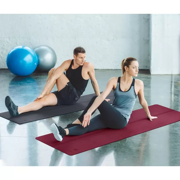 IUGA Eco Friendly Yoga Mat with Alignment Lines, Free Carry Strap, Non Slip TPE Yoga Mat for All Types of Yoga, Extra Large Exercise and Fitness Mat Size 72”X26”X1/4"