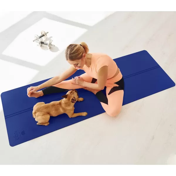 IUGA Eco Friendly Yoga Mat with Alignment Lines, Free Carry Strap, Non Slip TPE Yoga Mat for All Types of Yoga, Extra Large Exercise and Fitness Mat Size 72”X26”X1/4"