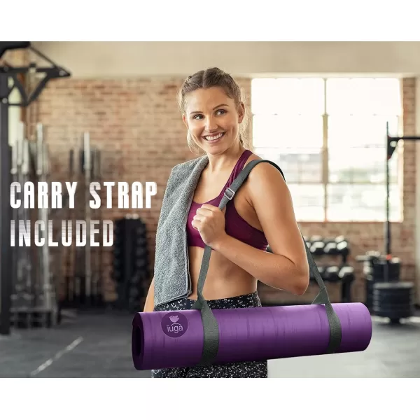 IUGA Pro Yoga Mat Non Slip Hot Yoga Mat Anti-tear Exercise Mat Eco Friendly Yoga Mats with SGS Certified Material Free Carrying Strap Included