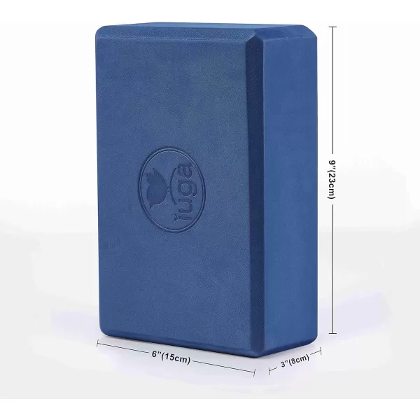 IUGA Yoga Blocks 2 Pack With Strap Non Slip High Density 9"x6"x3" Solid &amp; Cork Yoga Block With Yoga Strap to Improve Strength Balance for Yoga Pilates Meditation