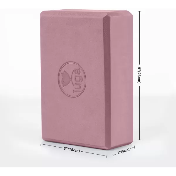 IUGA Yoga Blocks 2 Pack With Strap Non Slip High Density 9"x6"x3" Solid &amp; Cork Yoga Block With Yoga Strap to Improve Strength Balance for Yoga Pilates Meditation