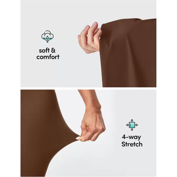 imageIUGA High Waisted Leggings for Women Running Workout Leggings with Inner Pocket Yoga Pants for WomenChestnut