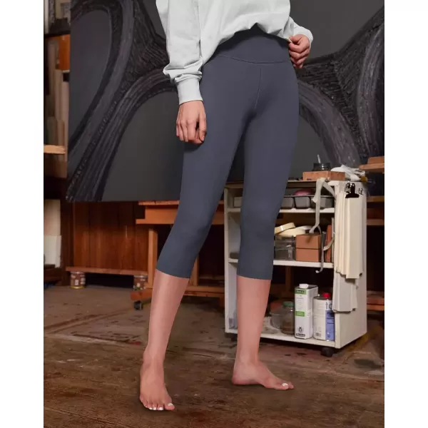 imageIUGA High Waisted Leggings for Women Running Workout Leggings with Inner Pocket Yoga Pants for WomenGray Capris