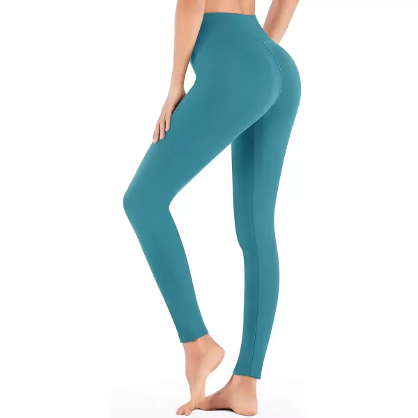 imageIUGA High Waisted Leggings for Women Running Workout Leggings with Inner Pocket Yoga Pants for WomenLight Blue