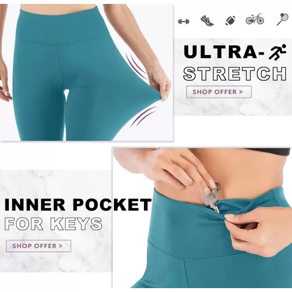imageIUGA High Waisted Leggings for Women Running Workout Leggings with Inner Pocket Yoga Pants for WomenLight Blue