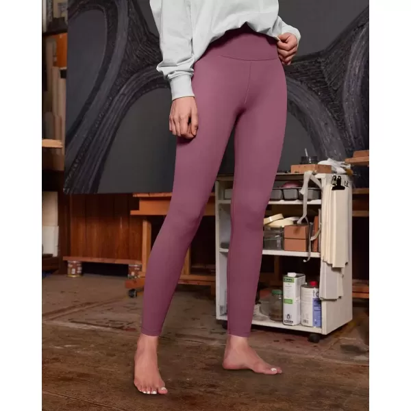 imageIUGA High Waisted Leggings for Women Running Workout Leggings with Inner Pocket Yoga Pants for WomenPale Red Violet