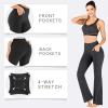 imageIUGA Bootcut Yoga Pants with Pockets for Women Wide Leg Pants High Waist Workout Pants Tummy Control Work Pants 4 PocketsCharcoal 30inseam