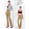 imageIUGA Bootcut Yoga Pants with Pockets for Women Wide Leg Pants High Waist Workout Pants Tummy Control Work Pants 4 PocketsKhaki 30inseam