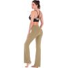 imageIUGA Bootcut Yoga Pants with Pockets for Women Wide Leg Pants High Waist Workout Pants Tummy Control Work Pants 4 PocketsKhaki 30inseam