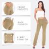imageIUGA Bootcut Yoga Pants with Pockets for Women Wide Leg Pants High Waist Workout Pants Tummy Control Work Pants 4 PocketsKhaki 30inseam