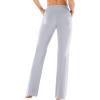 imageIUGA Bootcut Yoga Pants with Pockets for Women Wide Leg Pants High Waist Workout Pants Tummy Control Work Pants 4 PocketsLight Gray 30inseam
