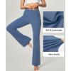 imageIUGA Bootcut Yoga Pants with Pockets for Women Wide Leg Pants High Waist Workout Pants Tummy Control Work Pants 4 PocketsOasis Blue 30inseam
