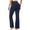 imageIUGA Bootcut Yoga Pants with Pockets for Women Wide Leg Pants High Waist Workout Pants Tummy Control Work Pants 4 PocketsSpace Dye Navy 30inseam