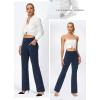 imageIUGA Bootcut Yoga Pants with Pockets for Women Wide Leg Pants High Waist Workout Pants Tummy Control Work Pants 4 PocketsSpace Dye Navy 30inseam