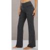 imageIUGA Bootcut Yoga Pants with Pockets for Women Wide Leg Pants High Waist Workout Pants Tummy Control Work Pants 4 PocketsSpacedye Mattblack 30inseam