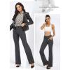 imageIUGA Bootcut Yoga Pants with Pockets for Women Wide Leg Pants High Waist Workout Pants Tummy Control Work Pants 4 PocketsSpacedye Mattblack 30inseam