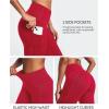 imageIUGA Fleece Lined Leggings with Pockets for Women Thermal Leggings for Women High Waisted Yoga Pants Winter Workout LeggingsBright Red
