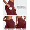 imageIUGA Fleece Lined Leggings with Pockets for Women Thermal Leggings for Women High Waisted Yoga Pants Winter Workout LeggingsWine