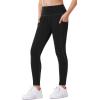 imageIUGA Girls Leggings with Pockets Dance Athletic Leggings for Girls Elastic Compression Kids Workout Leggings Running YogaBlack