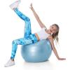 imageIUGA Girls Leggings with Pockets Dance Athletic Leggings for Girls Elastic Compression Kids Workout Leggings Running YogaBlue Tiedye