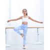 imageIUGA Girls Leggings with Pockets Dance Athletic Leggings for Girls Elastic Compression Kids Workout Leggings Running YogaStarry