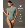 imageIUGA Long Sleeve Bodysuits for Women Crew Neck Body suit Womens Slimming Basic Tummy Control Bodysuit TopsShort Sleeve Sage