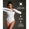 imageIUGA Long Sleeve Bodysuits for Women Crew Neck Body suit Womens Slimming Basic Tummy Control Bodysuit TopsWhite