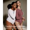 imageIUGA Long Sleeve Bodysuits for Women Crew Neck Body suit Womens Slimming Basic Tummy Control Bodysuit TopsWhite