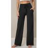 imageIUGA Wide Leg Yoga Pants for Women Sweatpants with Pockets Yoga Pants Flare Lounge Pants Loose High Waist Comfy Workout DanceBlack 31inseam
