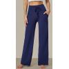 imageIUGA Wide Leg Yoga Pants for Women Sweatpants with Pockets Yoga Pants Flare Lounge Pants Loose High Waist Comfy Workout DanceDark Blue 31inseam