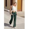 imageIUGA Wide Leg Yoga Pants for Women Sweatpants with Pockets Yoga Pants Flare Lounge Pants Loose High Waist Comfy Workout DanceForest Green 31inseam