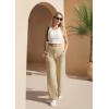 imageIUGA Wide Leg Yoga Pants for Women Sweatpants with Pockets Yoga Pants Flare Lounge Pants Loose High Waist Comfy Workout DanceKhaki 31inseam