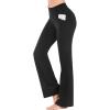 imageIUGA Bootcut Yoga Pants with Pockets for Women Wide Leg Pants High Waist Workout Pants Tummy Control Work Pants 4 PocketsBlack 31inseam