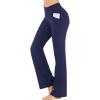 imageIUGA Bootcut Yoga Pants with Pockets for Women Wide Leg Pants High Waist Workout Pants Tummy Control Work Pants 4 PocketsDark Blue 30inseam