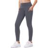 imageIUGA Girls Leggings with Pockets Dance Athletic Leggings for Girls Elastic Compression Kids Workout Leggings Running YogaGray