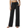 imageIUGA Wide Leg Yoga Pants for Women Sweatpants with Pockets Yoga Pants Flare Lounge Pants Loose High Waist Comfy Workout DanceBlack 31inseam