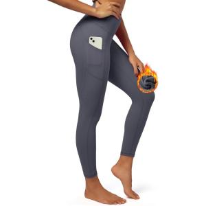 imageIUGA Fleece Lined Leggings with Pockets for Women Thermal Leggings for Women High Waisted Yoga Pants Winter Workout LeggingsGrey2020
