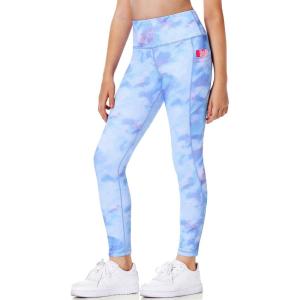imageIUGA Girls Leggings with Pockets Dance Athletic Leggings for Girls Elastic Compression Kids Workout Leggings Running YogaStarry