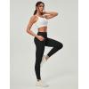 imageIUGA Compression Leggings for Women Tummy Control No Front Seam Leggings with Pockets High Waisted Workout Yoga PantsBlack