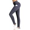 imageIUGA Compression Leggings for Women Tummy Control No Front Seam Leggings with Pockets High Waisted Workout Yoga PantsGraybasic