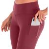 imageIUGA Compression Leggings for Women Tummy Control No Front Seam Leggings with Pockets High Waisted Workout Yoga PantsMaroonbasic