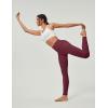 imageIUGA Compression Leggings for Women Tummy Control No Front Seam Leggings with Pockets High Waisted Workout Yoga PantsWine
