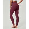 imageIUGA Compression Leggings for Women Tummy Control No Front Seam Leggings with Pockets High Waisted Workout Yoga PantsWine